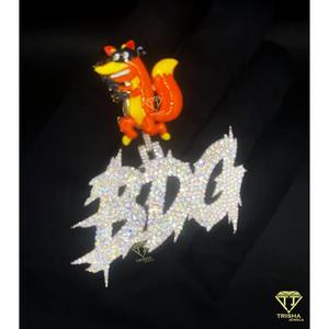 Custom " BDG " Hip Hop Pendant With Moissanite Diamond Iced Out Streetwear Necklace Jewelry - Product Image 4