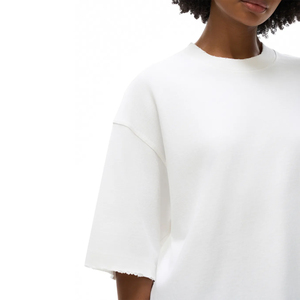 Casual Short Sleeve Loose Oversized <b>Blank</b> T-Shirt Women with Front Logo Position 100% Organic Fabric <b>Weight</b> 260g - Product Image 5