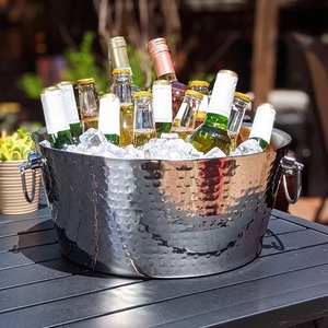Bac à Boissons Isotherme en Acier Inoxydable Martelé, Refroidisseur de Boissons à Double Paroi pour Vin et Bière, Vente en Gros pour Restaurants, Bars et Traiteurs - Product Image 1
