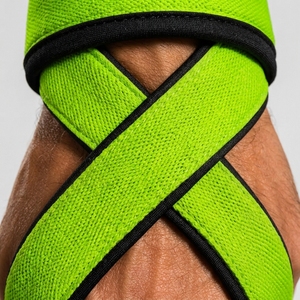 Sangles de musculation professionnelles en coton et néoprène écologiques, rembourrées, haute élasticité, antidérapantes, robustes, en gros - Product Image 6
