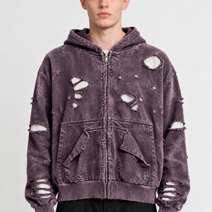 Wholesale Unisex Winter <b>Zip</b>-<b>Up</b> <b>Hoodie</b> with Digital Printing Custom Logo 100% Cotton <b>Fleece</b> for Apparel Brands - Product Image 4