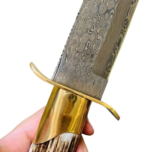 Couteau Bowie artisanal sur mesure en acier inoxydable à lame fixe, multifonctionnel pour la chasse, le camping et les activités de plein air, lame détaillée de collection - Product Image 3