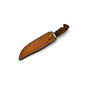 Couteau Bowie en acier carbone fait main avec manche en bois de rose et étui en cuir fin, couteau à lame fixe pour l'extérieur, vente en gros - Product Image 5