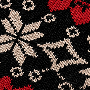 Pull pour homme rouge style Fair Isle nordique, col zippé, jacquard flocon de neige, col montant, poignets et ourlet côtelés, décontracté automne, vente en gros - Product Image 5
