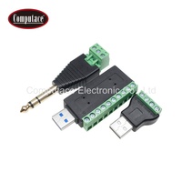 Computace ZSA1055, Adaptador de Corriente USB 2.0 Tipo A a Terminal de Tornillo de 4 Vías, 24-14 AWG, 5P, 1.5A, 5V, Negro/Verde, Gran Venta