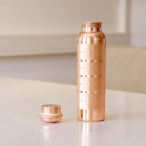 Pure Copper Drinking <b>Bottle</b> 100% Authentic Copper Handmade Leak Proof Water <b>Flask</b> for Ayurvedic Health and Wellness - Product Image 1