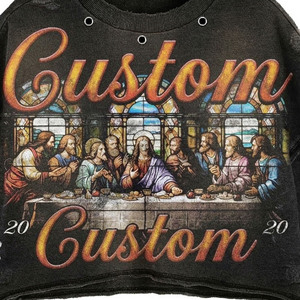 T-shirt court délavé et vieilli personnalisé Glory, 100 % coton jersey, impression DTG, bords coupés, motif graphique, unisexe. - Product Image 5