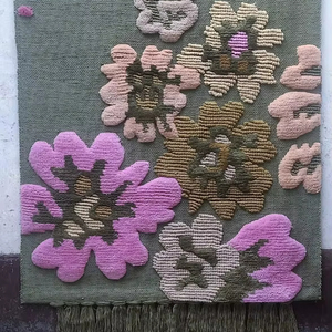 Indian Handmade Wool Hand Knotted Abstract <b>Wall</b> <b>Hanging</b> Rug | Handmade Woven Macrame <b>Tapestry</b> Modern Boho Decor <b>Wall</b> <b>Hanging</b> -41 - Product Image 1