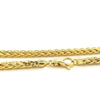 Collier chaîne à maillons en or jaune plaqué or, style classique, unisexe, pour un usage quotidien, finition or 22 carats