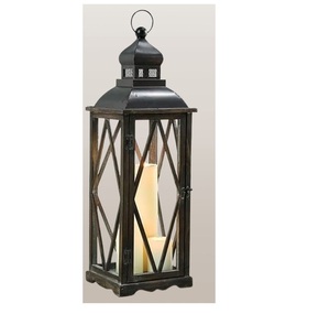 New Trending 2026 Factory selling Metal & Glass <b>Lantern</b> <b>Set</b> of 2 Pcs With Shiny Balck Finish Candle <b>Lantern</b> for Garden Handmade - Product Image 4
