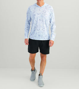 Vente en gros de chemises de pêche personnalisées UPF50 à séchage rapide, respirantes, imperméables, à manches longues, offrant une protection performante, et sweats à capuche pour la pêche. - Product Image 4