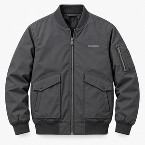 Chaqueta Bomber de Invierno Ecológica, Transpirable, con Cuello Alto, Color Sólido, Logotipo Personalizado, para Hombre, Estilo Urbano, Impermeable - Product Image 5
