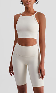Women's Custom Logo Knitted Tank Yoga Top with <b>Removable</b> <b>Padded</b> <b>Bra</b> Quick Dry & Eco-Friendly Workout Top Solid Construction - Product Image 5