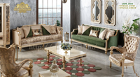 Set Sofa Ruang Tamu Kayu Jati Modern Berumbai yang Nyaman dan Elegan, Furnitur Klasik Italia Mewah, Ukuran Dapat Disesuaikan, Tahan Lama