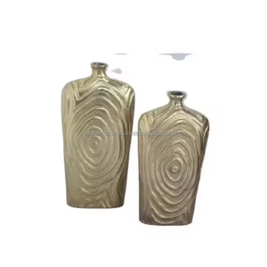 Ensemble de 2 vases à fleurs en aluminium coulé avec industries Azora pour la décoration de la maison moderne à la demande - Product Image 2
