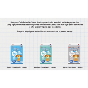 Coussinets quotidiens HoneyCare Pets (Moyen - 100 pièces) (45 x 60 cm) - Product Image 1