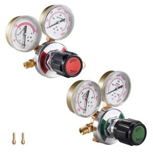 Juego de Reguladores de Oxígeno y Acetileno - Manómetros de Gas para Soldadura de 0-4000 PSI y 0-400 PSI, Entrada CGA 540/CGA 510, Acero - Product Image 1