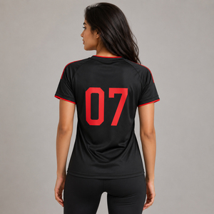 Fabricante Mayorista de Camisetas de Fútbol Femeninas, Camiseta de Fútbol Femenina con Impresión Personalizada, Camiseta de Fútbol Femenina con Cuello Redondo - Product Image 2