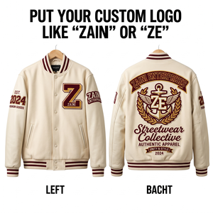 เสื้อแจ็คเก็ตวาร์ซิตี้ ZAINI 400 GSM พรีเมียม ผ้าฟลีซโพลาร์ ยูนิเซ็กส์ คอตั้ง กันลม สีเทา-ดำ แขนเสื้อตัดสี ปักลายเชนีล - Product Image 1