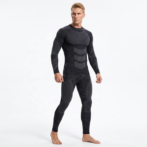Nouveautés FLW : Ensemble haut et leggings imprimés, sans coutures, séchage rapide, légers, en nylon et élasthanne, manches longues, pour femmes et hommes, idéal pour la gym. - Product Image 1