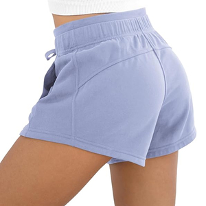 Shorts de sport pour femmes OEM/ODM avec poches, en coton French Terry, avec cordon de serrage, pour l'été, décontractés, pour l'entraînement et les activités sportives - Product Image 6