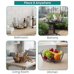 Panier de rangement en métal noir profond, organisateur en maille robuste pour étagère - Product Image 1