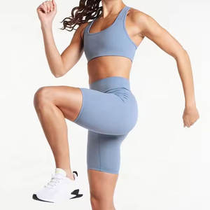 Soutien-gorge de sport compressif pour femme, à col bas, uni, à séchage rapide, avec rembourrage, personnalisable avec logo, idéal pour la gym, le fitness, l'entraînement et le yoga. - Product Image 2