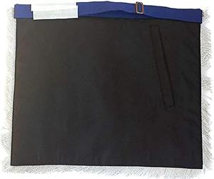 Delantal azul marino para Maestro Masón, con los Cuadrados y Pilares, flecos plateados, tipo de tela: cuero - Product Image 3