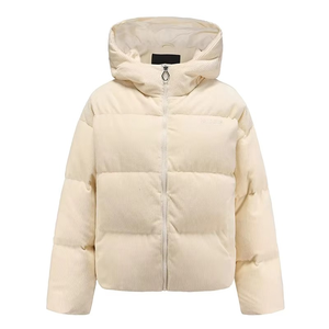 Chaqueta Acolchada de Alta Calidad para Mujer con Capucha, Ropa de Tela de Pana Tejida, Chaqueta Informal Gruesa y Cálida para Exteriores - Product Image 5