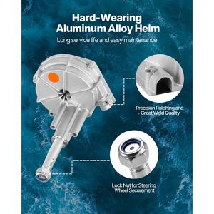 Kit Sistema di Sterzo Marino Durevole da 14 Piedi per Motori Fuoribordo, Cavo di Sterzo per Imbarcazioni da 14 Piedi con Volante da 13 Pollici, Ricambi e Accessori - Product Image 4