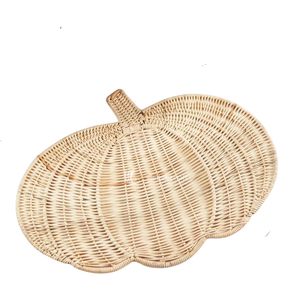 Handmade Rattan Pumpkin Shaped Placemat Mats and Pads <b>Retro</b> Design <b>Table</b> Decoration Accessory Halloween Decor - Product Image 4