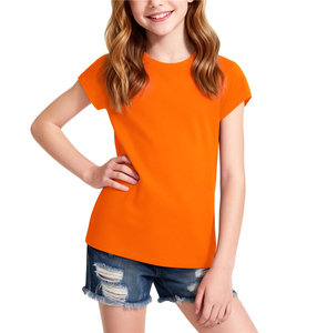 Girls <b>Neon</b> Green Crewneck T-Shirt Cotton Jersey School Uniform <b>Top</b> For Children Kids Tee Shirts <b>Tops</b> - Product Image 6