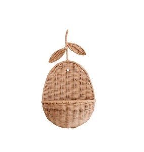 Panier mural en rotin tressé fait main en forme de fruit, panier de rangement suspendu pour la décoration, la chambre d'enfant, l'organisation de la maison, fabriqué au Vietnam - Product Image 2