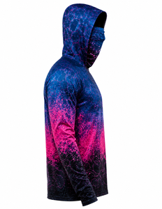 Haut de pêche camouflage attrayant avec imprimé poisson UPF 50, à manches longues, avec capuche intégrant un masque de protection solaire, séchage rapide - Product Image 6