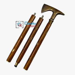 Bastón Plegable de Aluminio y Madera Estilo Art Deco, Hecho a Mano, de Alta Calidad, Marca Tanishka, con Incrustaciones Marrones, para Hombre/Mujer, Uso en Exteriores - Product Image 5