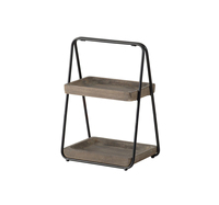 Support à gâteau en bois de luxe avec un arrangement étagé raffiné pour une présentation décorative des aliments
