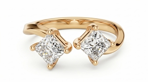 Anillo de Diamantes Corte Princesa para Mujer, Estilo Clásico de Compromiso, Diamantes Cultivados en Laboratorio - Product Image 3
