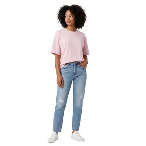 T-shirt oversize pour femme, col rond, manches courtes, coupe décontractée - Product Image 1