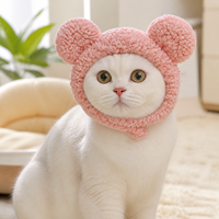Chapeau en peluche mignon avec oreilles d'ours pour animaux de compagnie, bandeau réglable doux pour chat et chiot, chapeau chaud pour petits animaux, cosplay, plusieurs couleurs, logo personnalisé, OEM