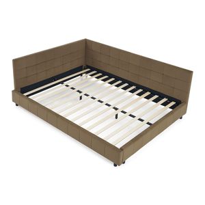 Letto Queen Size Imbottito con Schienale e Braccioli Confortevoli, Divano Letto Queen Size per Camera da Letto e Soggiorno - Product Image 6