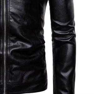 Veste en cuir pour homme, modèle 2026, de qualité supérieure, design personnalisé OEM, veste de moto en cuir noir, veste d'extérieur en cuir véritable pour homme - Product Image 2