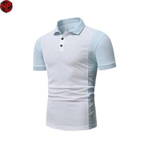 Camisa Casual de Manga Corta para Hombre Hexaplus Industries, Diseño Color Block, Antiarrugas, Secado Rápido, Tejido de Poliéster/Algodón, Color Blanco Claro - Product Image 1