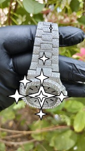 Montre mécanique de luxe carrée pour hommes et femmes, style antique, sertie de moissanite VVS, analogique, en acier inoxydable et verre, fournisseur indien direct - Product Image 4