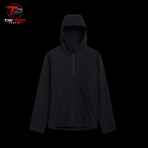 Sudadera con capucha unisex de invierno de camuflaje, de forro polar grueso, resistente a ácidos, para caza, con cremallera de cuarto, capucha ajustada y cremallera vertical en el pecho. - Product Image 3