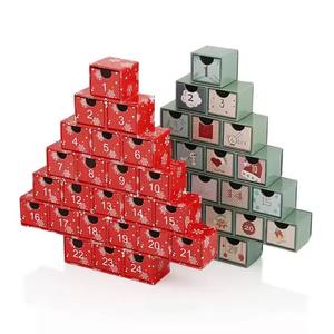 Caja de <span class=keywords><strong>Calendario</strong></span> de Adviento con Forma de Árbol de Navidad, Cajas de Regalo de Cartón Personalizadas con 24 Cajones - Product Image 1