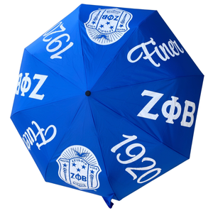 Zeta Phi Beta <b>Umbrella</b> Auto Open Close ZPB Greek Sorority Rain <b>Umbrella</b> Windproof Compact Travel <b>Umbrella</b> Blue Stylish Gift - Product Image 1