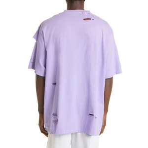 T-shirt à manches courtes pour homme en coton 100% - Coupe classique - Taille plus - Marque personnalisée - Impression de logo personnalisée - Effet vieilli - Product Image 4