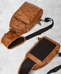 Genuine Leather <b>Sling</b> <b>Bag</b> for Men Crossbody Shoulder Travel Large Capacity Vintage High Quality Customizable Chest Gift. - Product Image 2