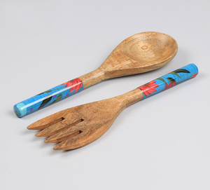 Ensemble cuillère et fourchette tendance en bois de qualité supérieure, motif imprimé rouge naturel et attrayant - Product Image 5