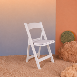 Resin Modern Foldable <b>Dining</b> <b>Chair</b> with Wood Legs <b>White</b> for Outdoor Use in Home Bar Apartment Living Room Home Office & Villa - Product Image 1